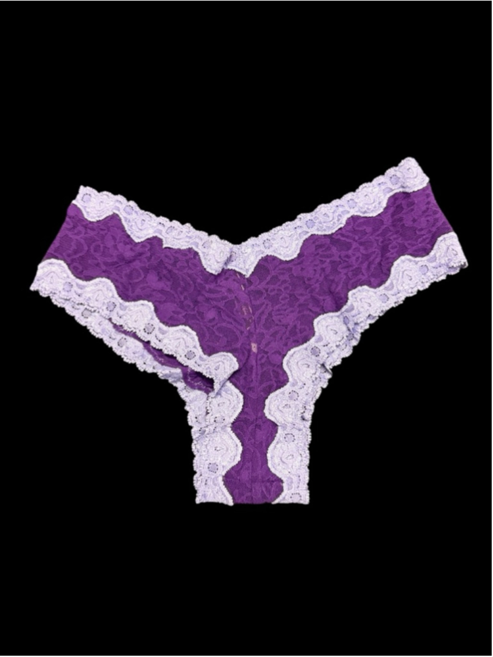 Women's Victoria's Secret Purple & White Lace Cheeky Panties M